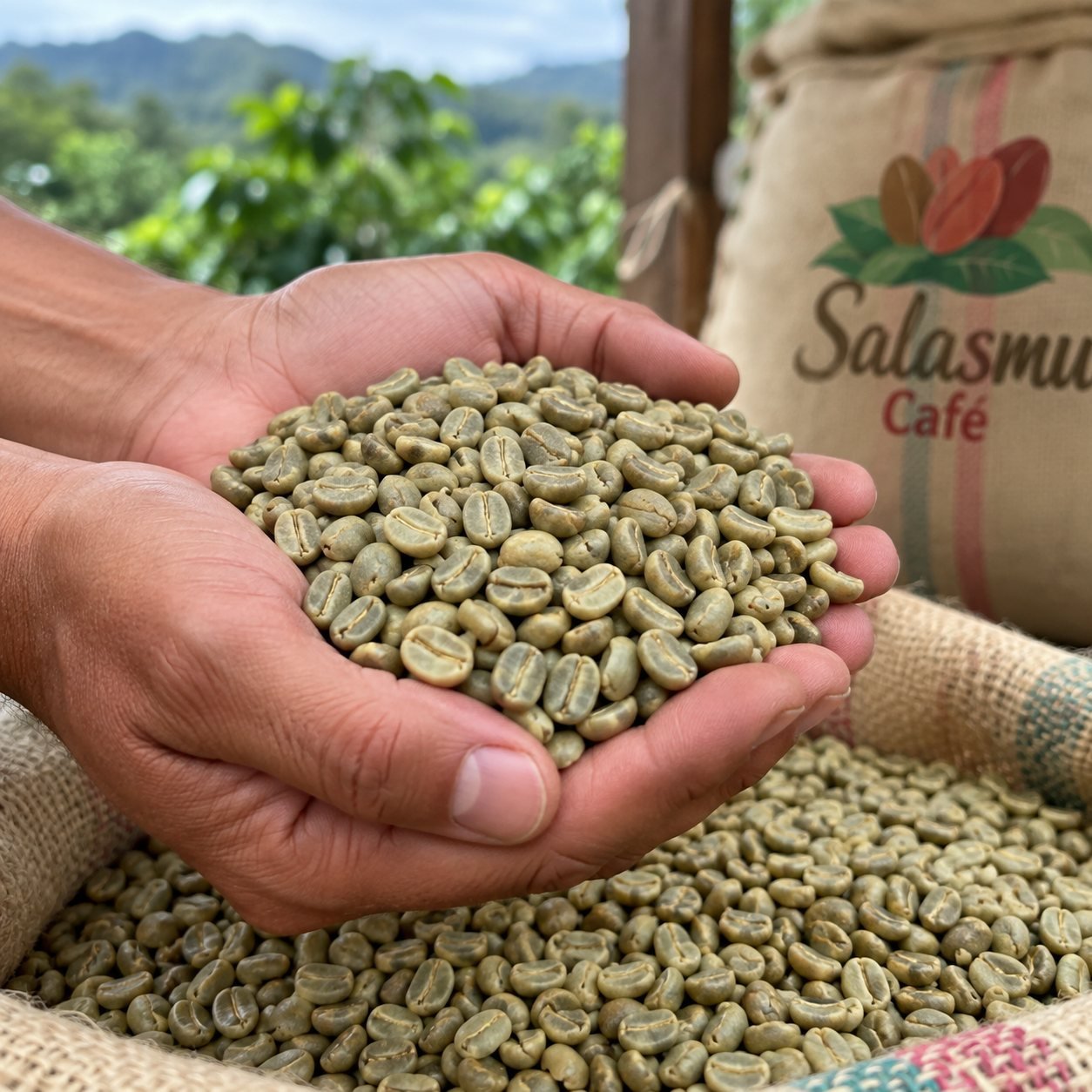 Café verde almendra de microlote, identidad de finca